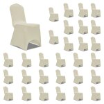 Vidaxl housses lastiques de chaise crme 30 pcs