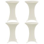 Vidaxl housses elastiques de table Ø 80 cm cr�me 4 pcs