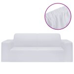 Vidaxl housse extensible de canap 2 places blanc jersey de polyester