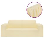 Vidaxl housse extensible de canapé 2 places crème jersey de polyester Vidaxl housse extensible de canapé 2 places crème jersey de polyester