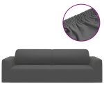 Vidaxl housse extensible canapã© 3places anthracite jersey de polyester Vidaxl housse extensible canapã© 3places anthracite jersey de polyester