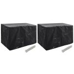 Vidaxl housses de salon de jardin 2 pcs 8 ?illets 140x70x90 cm