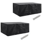 Vidaxl housses de salon de jardin 2 pcs rotin 10 ?illets 229 x 113 cm