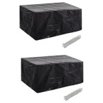 Vidaxl housses de salon de jardin 2 pcs rotin 8 ?illets 180 x 140 cm