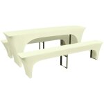 Vidaxl housse pour table de pique - nique / bancs 3 pièces crème Vidaxl housse pour table de pique - nique / bancs 3 pièces crème