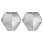 Vidaxl jardini�re 2 pcs argent 75 x 75 x 60 cm acier galvanis�