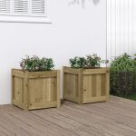 Vidaxl jardini�res 2 pcs bois de pin impr�gn�