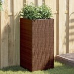Vidaxl jardini�res 2 pcs marron 40x40x80 cm r�sine tress�e