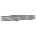 Vidaxl jardini�re acier enduit de poudre 373x140x36 cm argent�