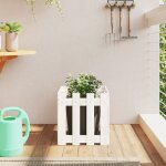 Vidaxl jardini�re avec design de cl�ture blanc 40x40x40 cm pin massif