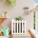 Vidaxl jardini�re avec design de cl�ture blanc 60x60x60 cm pin massif