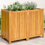 Vidaxl jardinire avec doublure 100x50x75 cm bois massif d'acacia