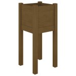 Vidaxl jardinire d'extrieur marron miel 31x31x70 cm bois de pin