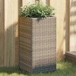 Vidaxl jardini�re gris 30x30x60 cm r�sine tress�e