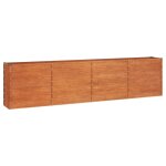 Bac de jardin sur�lev� avec base ouverte et bords securis�s 320x40x77 cm acier corten