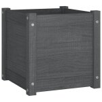 Vidaxl jardinire gris 40x40x40 cm bois de pin massif