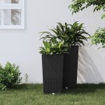Vidaxl jardini�re et int�rieur amovible anthracite 11 / 26, 5 l rotin pp