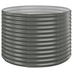 Vidaxl jardini�re de jardin acier enduit de poudre 100x100x68 cm gris