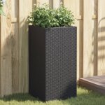 Vidaxl jardini�re noir 40x40x80 cm r�sine tress�e