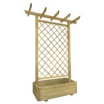 Pergola de jardin avec jardinire et treillis 162x56x204 cm bois