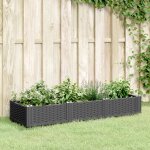 Vidaxl jardini�re avec piquets noir 125x40x28, 5 cm pp