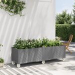 Vidaxl jardinière a roulettes gris clair 160x50x54 cm pp Vidaxl jardinière a roulettes gris clair 160x50x54 cm pp
