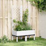 Vidaxl jardinire avec treillis blanc 80x40x142 cm pp