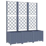 Vidaxl jardinière avec treillis gris foncé 120x40x136 cm pp Vidaxl jardinière avec treillis gris foncé 120x40x136 cm pp