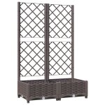 Vidaxl jardini�re avec treillis marron 80x40x121, 5 cm pp