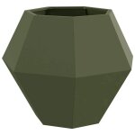 Vidaxl jardini�re vert olive 75 x 75 x 60 cm acier