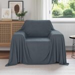 Vidaxl jet� gris fonc� 210 x 140 cm toison