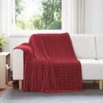 Vidaxl jet� rouge bordeaux 200 x 150 cm toison