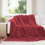 Vidaxl jet� rouge bordeaux 240 x 220 cm toison