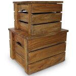 Vidaxl jeu de caisse de rangement 2 pcs bois de rcupration massif