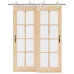 Vidaxl kit fixation porte coulissante 183 cm acier inoxydable argent