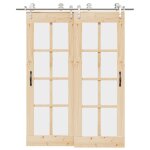 Vidaxl kit fixation porte coulissante 183 cm acier inoxydable argent