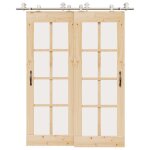 Vidaxl kit fixation porte coulissante 183 cm acier inoxydable argent