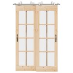 Vidaxl kit fixation porte coulissante 183 cm acier inoxydable argent