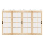 Vidaxl kit fixation porte coulissante 183 cm acier inoxydable argent