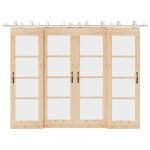 Vidaxl kit fixation porte coulissante 183 cm acier inoxydable argent