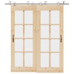 Vidaxl kit fixation porte coulissante 200 cm acier inoxydable argent