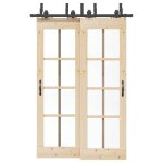 Vidaxl kit de quincaillerie de porte coulissante 152, 5 cm acier noir