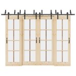 Vidaxl kit de quincaillerie de porte coulissante 305 cm acier noir