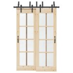 Vidaxl kit de quincaillerie de porte coulissante 152, 5 cm acier noir