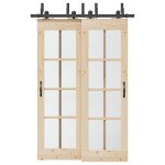 Vidaxl kit de quincaillerie de porte coulissante 152, 5 cm acier noir