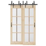 Vidaxl kit de quincaillerie de porte coulissante 152, 5 cm acier noir