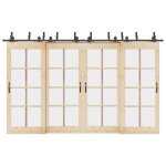 Vidaxl kit de quincaillerie de porte coulissante 366 cm acier noir