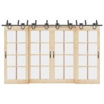 Vidaxl kit de quincaillerie de porte coulissante 366 cm acier noir