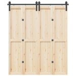 Vidaxl kit de quincaillerie de porte coulissante 183 cm acier noir