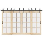Vidaxl kit de quincaillerie de porte coulissante 366 cm acier noir